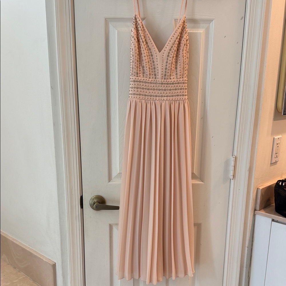 Elegant Peach Spaghetti strap Lulu Dress